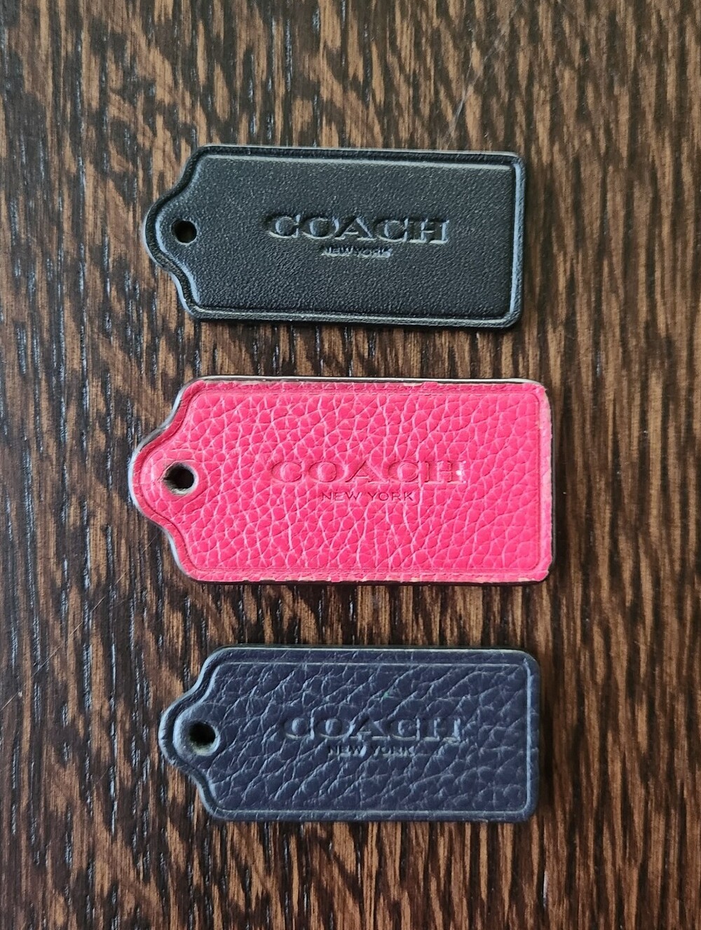 Coach 3 Leather Tags Set of 3 EUC $42